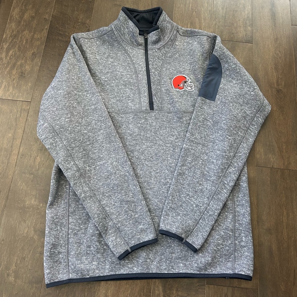Cleveland Browns Quarter-Zip Pullover Men’s Large Heather Grey NFL 47' Brand - Picture 6 of 6